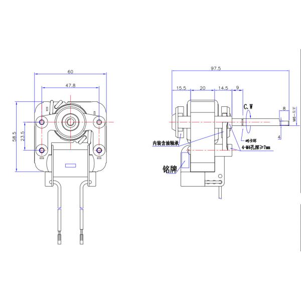 Long Life Shaded Pole Motor 100V 50HZ CL E Heater Fan Motor