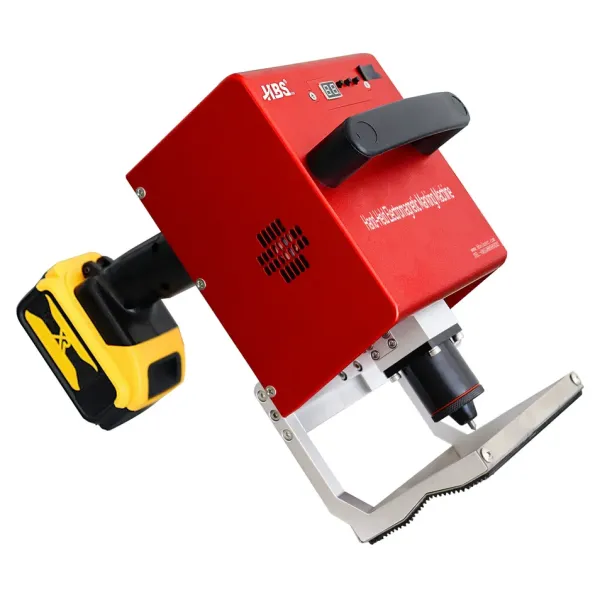 Battery Handheld Electric Punching Equipment On Metal Workpiece
