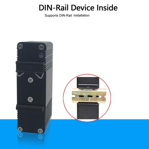 Черный рельс DIN конвертера средств массовой информации волокна алюминиевого сплава промышленный устанавливая зажимы