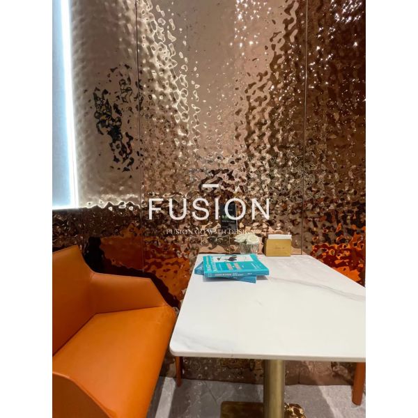 Smooth Cold Rolled Water Ripple Stainless Steel Sheet For Glass Partition Wall Art Decor