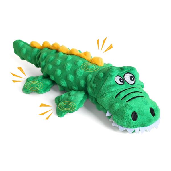 Plush Crocodile Squeaker Dog Toy With Sound Paper Airbag Relieves Anxiety