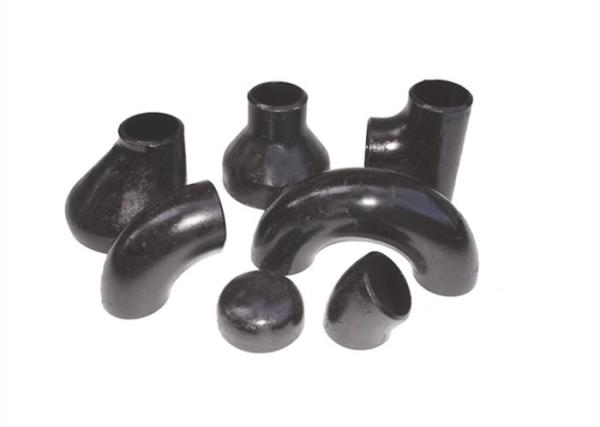 Carbon Steel Butt Weld Pipe Fittings Black Color High Strength Round Shape