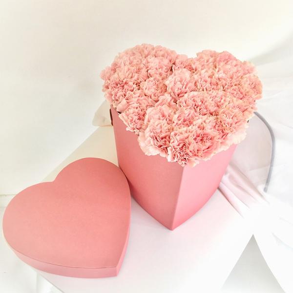Luxury Pink Black Cardboard Paper Rose Packaging Heart Shape Tube Gift Box with Lid