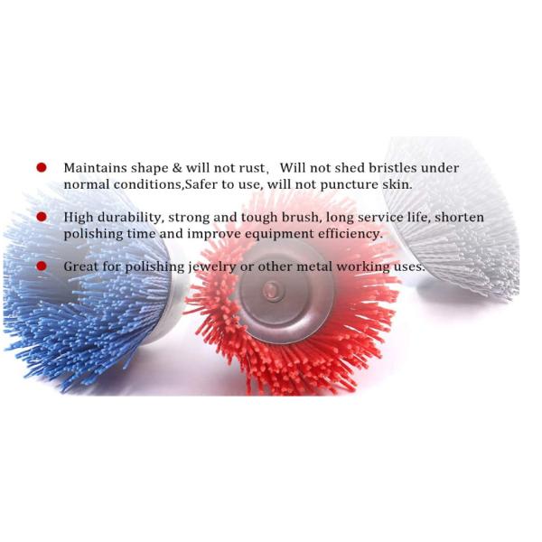 Blue Color Abrasive Nylon Wheel Brush Silicon Carbide Filament Drill Brush