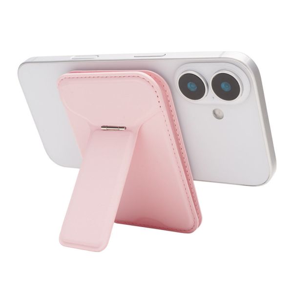 Custom Size PU Leather Magnetic Card Holder Wallet With Phone Bracket Stand