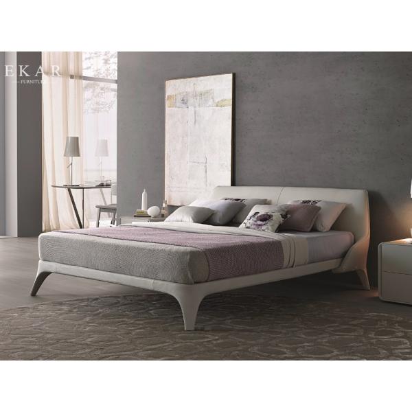 Bed Designer Furniture Cream White Modern Leather Bed ZZ-BD017