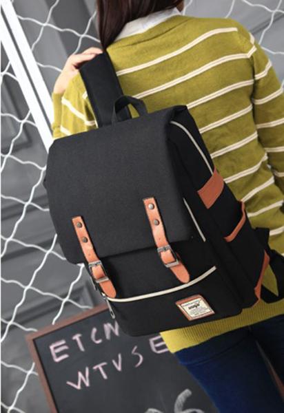 New design 2018 wholesale student laptop backpack popular canvas student backpack bag