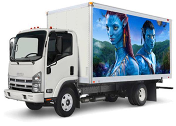 10mm Pixel Full Color Mobile LED Advertising , TV Screens For Trucks Light Weight