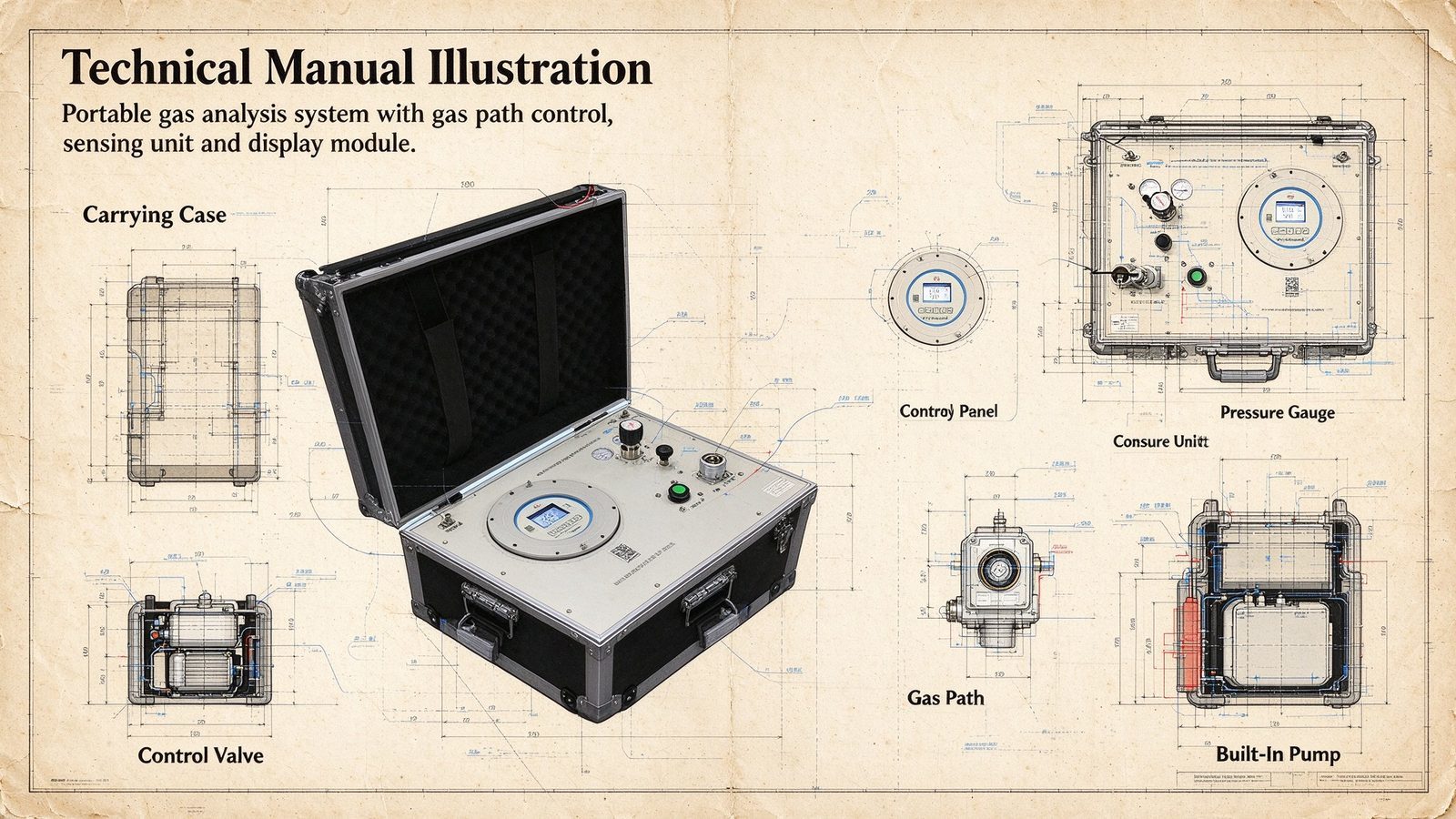 Portable Gas Dew Point Micro Water Analyzer Metal Construction Detector