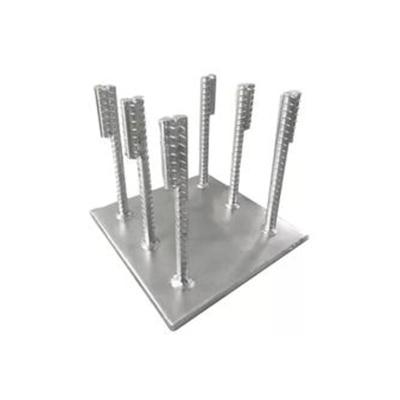 Anodized Rectangular Aluminium Embed Plate With Headed Studs