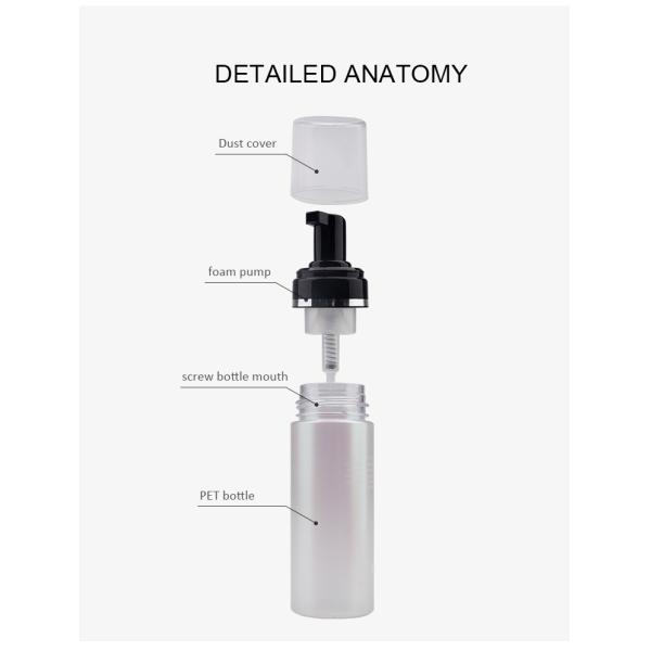 SGS 150ml Plastic Foam Pump Bottle Semi Transparent Facial Foam Cleanser Bottle With Cap