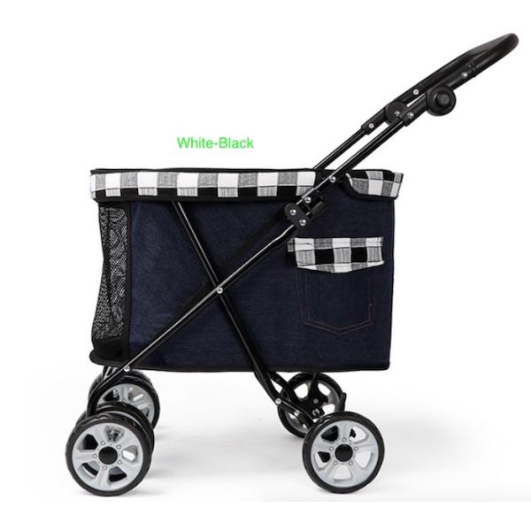 Вагонетка собаки вагонетки несущей собаки голубого холста ковбоя уютная на колесах 53x39x82cm