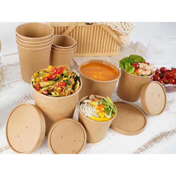 Примите прочь пульпе 32 Oz бамбуковой Biodegradable чашки супа с крышками