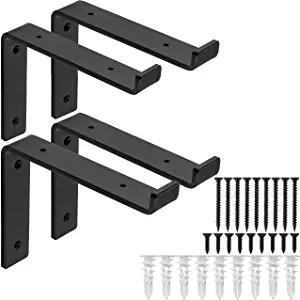 DIY Floating Shelf Black 12 inch J Shelf Bracket with Lip Hook Process Deep Drawing