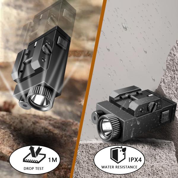 Prenda impermeable de rayo láser IPX4 del verde de la pistola/de la arma de mano linterna de 800 lúmenes