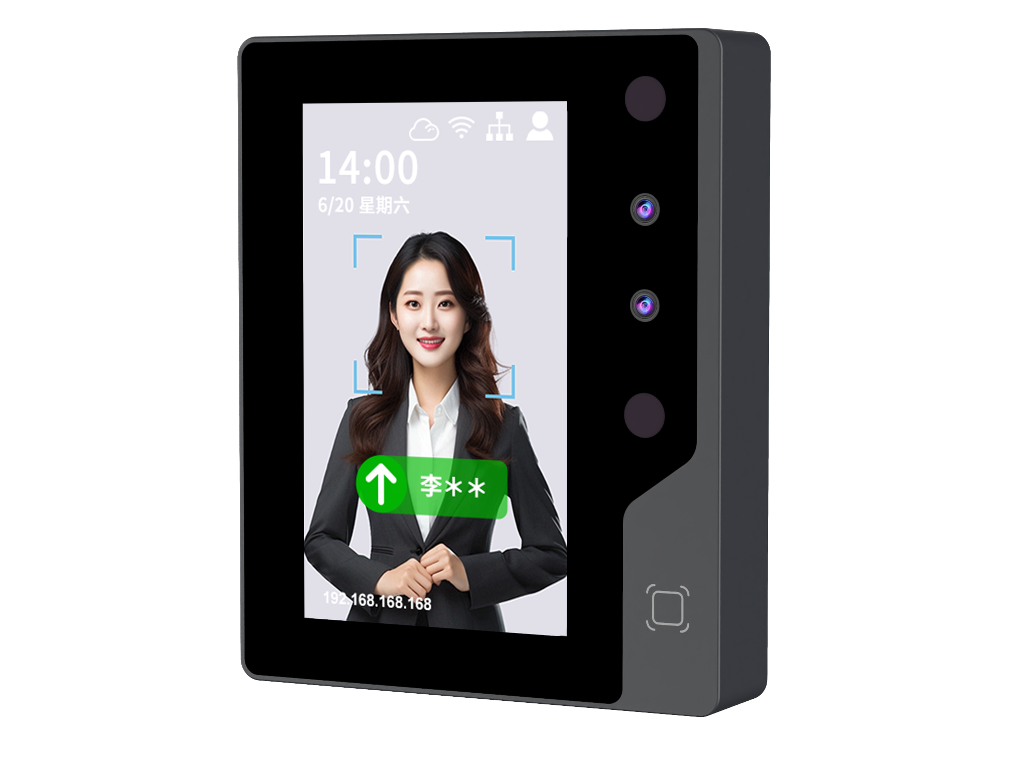 Easy Installation Facial Recognition Terminal with Dual Camera Black Color
