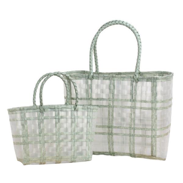 Custom Print Summer Vacation Hand Mesh Tote Bags With Zipper Waterproof