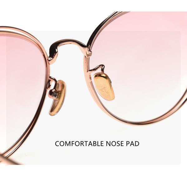 KIDS NON PORLARIZED SUNGLASSES 63204 PINK LENS CAT EYE METAL FRAME