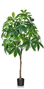 Artificial Golden Dieffenbachia Plant 43 Inch Tall Fake Tropical Lifelike Tree in Pot Silk Faux Dark Green Plant
