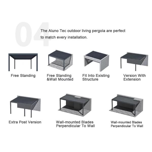 Luxury outdoor shutters awning Terrace awning waterproof electric