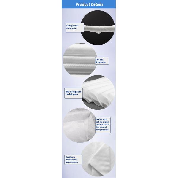 Белое влажное обтирает Spunlace Nonwoven ткань выбила ширину 100CM
