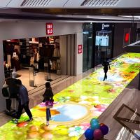 Projeção de piso interativa holográfica imersiva em 3D