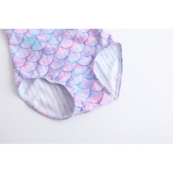 Printed UPF30 Off The Shoulder Swimsuit Girls Swimsuit For Summer Swimming