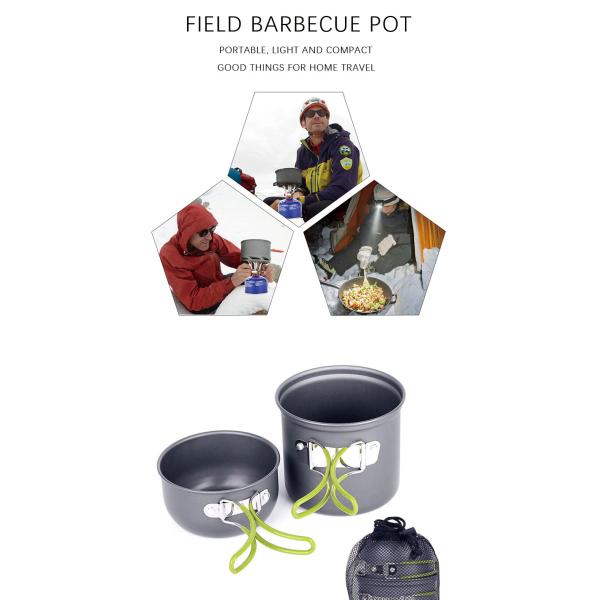 Бак титана на открытом воздухе располагаясь лагерем и Cookware набора 2PCS лотков располагаясь лагерем