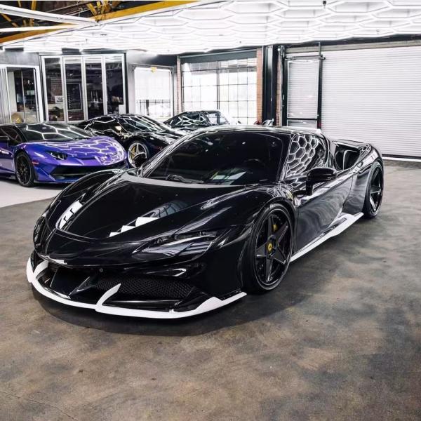 SF90 Ferrari Carbon Fiber Body Kit 1016 Style Front Lip Air Intake Black Spoiler Fender