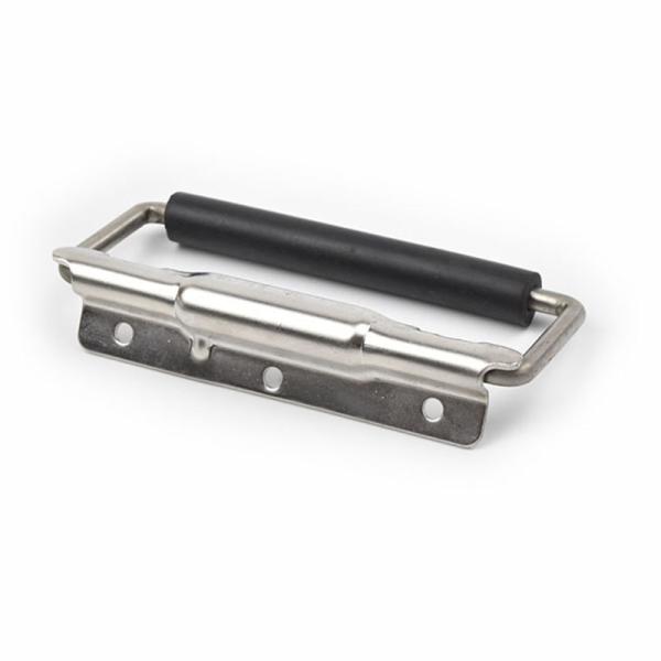 Spring Loaded Case Handle 2mm 304 Stainless Steel Mount Chest With Rubber Grip