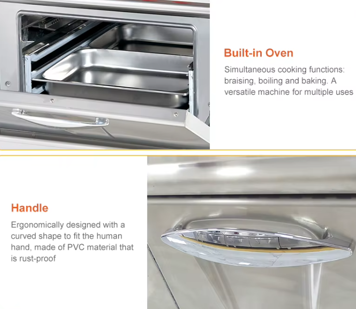800mm Commercial 4-Hot Plate Electric Range with Oven – 20.8KW Heavy-Duty Stainless Steel Cooking Range