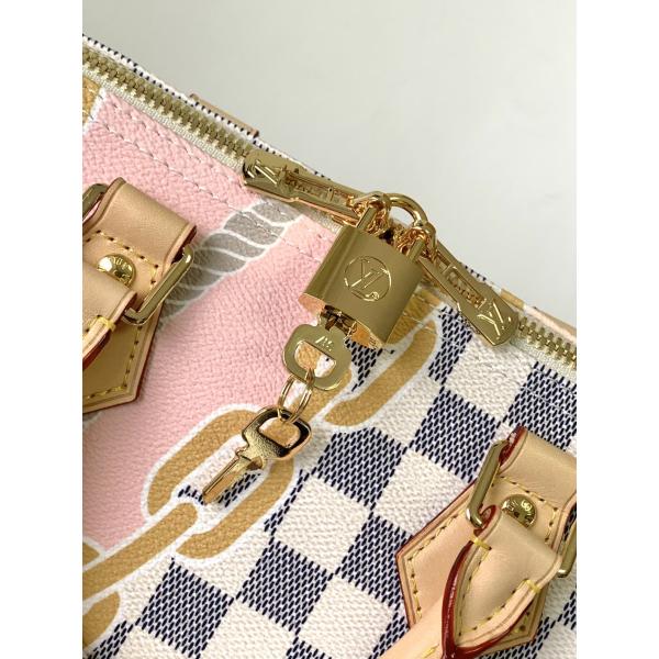 Покрытый холст скоростной Louis Vuitton Damier Azur 25 M46390