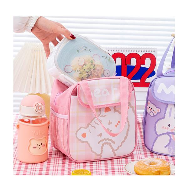 Kids Oxford Fabric Insulated Cooler Bag Waterproof Thermal Lunch Bag For Food Delivery