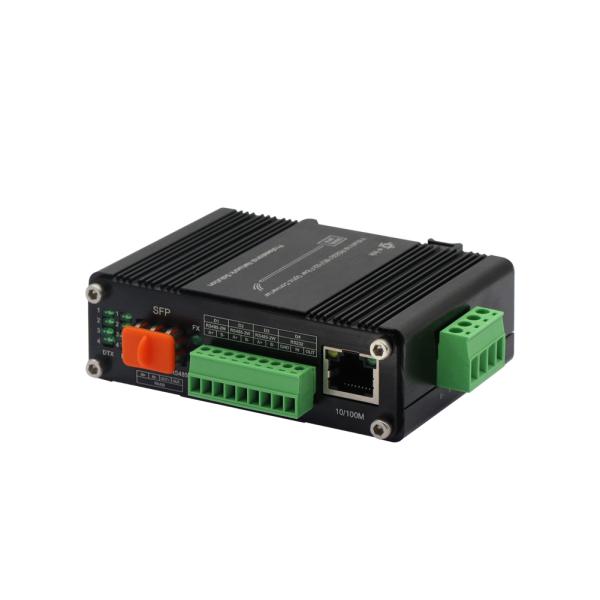 Convertisseur multimédia mini industriel 10/100Base-T à 100Base-X SFP à fibre Ethernet avec 1Ch RS232/RS485/RS422
