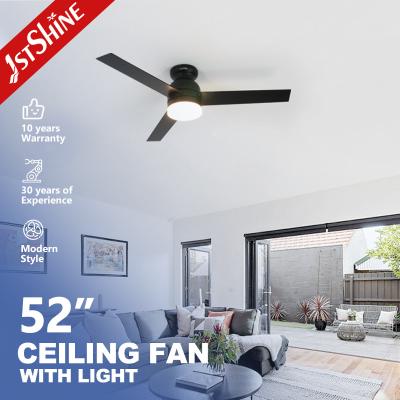 Ventilador de teto decorativo de 5 velocidades com controlo remoto, lâmina Mdf Ventilador de teto de plástico preto