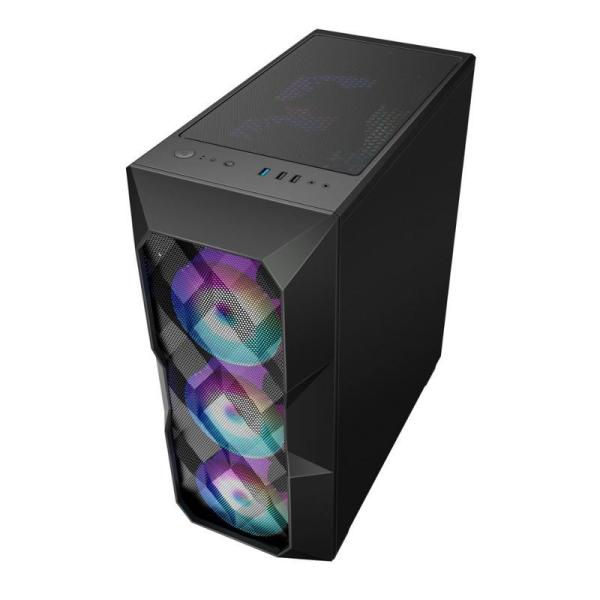 Средний-башня воздушного потока ATX случая компьютера воздушного потока ARGB с полигональным фронтом сетки - панелью которые поддерживают 3 освещение 12cm ARGB