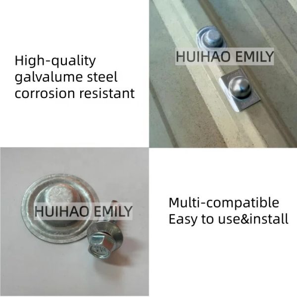 Galvanized Metal Roof Screw Caps Washer Cover Corrugated Roofing Sheet Screw