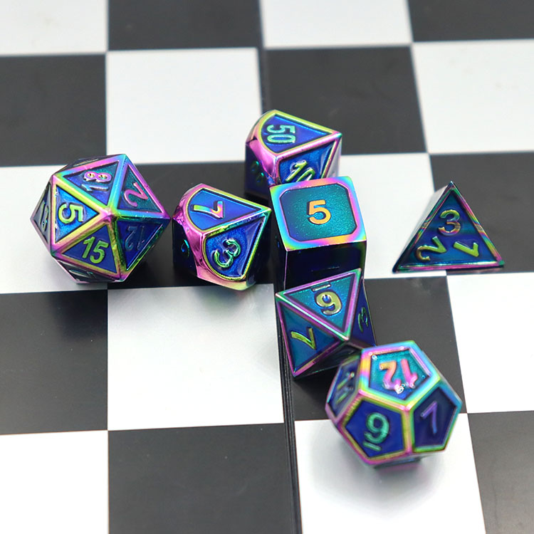 Customized Logo Zinc Alloy Metal Dice Set 16mm-20mm Polyhedral Game Dice for RPGs