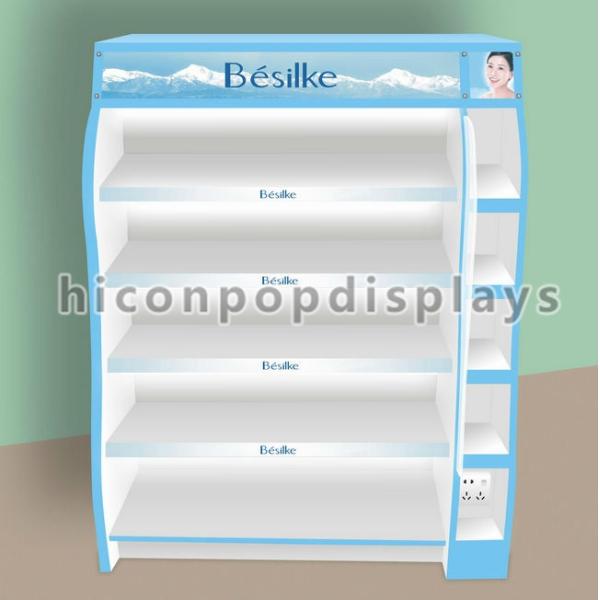 Wooden Lipstick Cosmetic Display Stand Retail Makeup Display Flooring