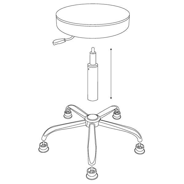 Swivel High ESD PU Leather Antsiatic Round Stool With Footrest