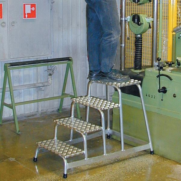 Escada de alumínio de pouco peso de alumínio de etapa 3 da etapa amarela 3 do tamborete 500lbs da etapa
