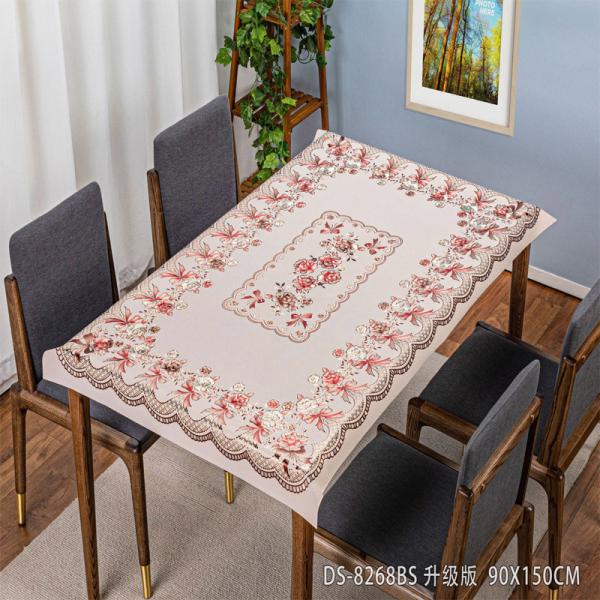 Toalha de mesa de hotel de PVC Lavável Cobertura de mesa retangular para celebração de banquete