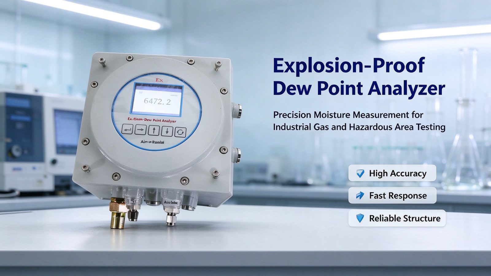 Explosion Proof Portable Gas Dew Point Analyzer Micro Water Analyzer Metal Construction Detector