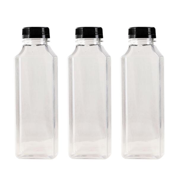 Hot Selling 350ml Juice Bottle Milk Tea Bottle PET Plastic Empty Transparent Package Beverage Bottles with Cover