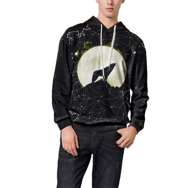 China Factory Custom Wolf Hoodie Lmpress o 3D Printed Hoodies