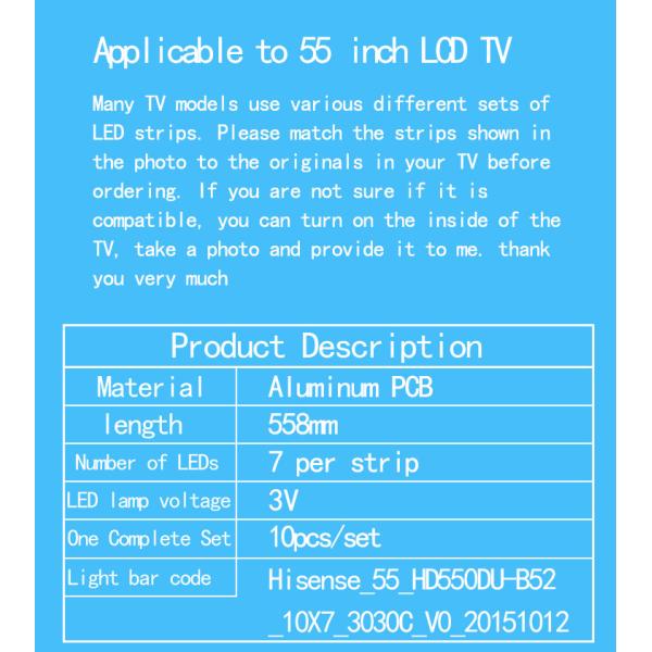 Для Hisense 55H8C HD500DU-B52 H55m3300 H55M3000 HD550M3U51-TA световой полосы