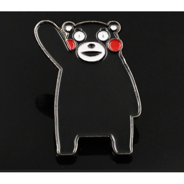 Customized metal zinc alloy black nickel paint student company animal bear brooch pin badge cartoon metal badge logo