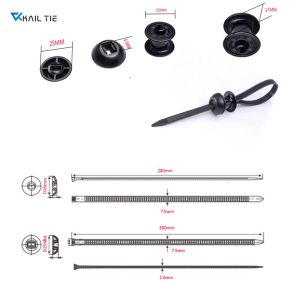 цвет черноты связи кабеля 7.5x280mm Delock со струбциной нейлона основания предкрылка