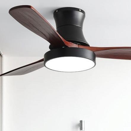 Fábrica moderna nórdica de lujo 3 cuchillas de madera 42 pulgadas de ahorro de energía motor de DC decorativo ventilador de techo LED