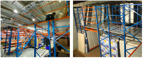Smooth Surface Mezzanine Platform Racking Systems For Industrial Storage